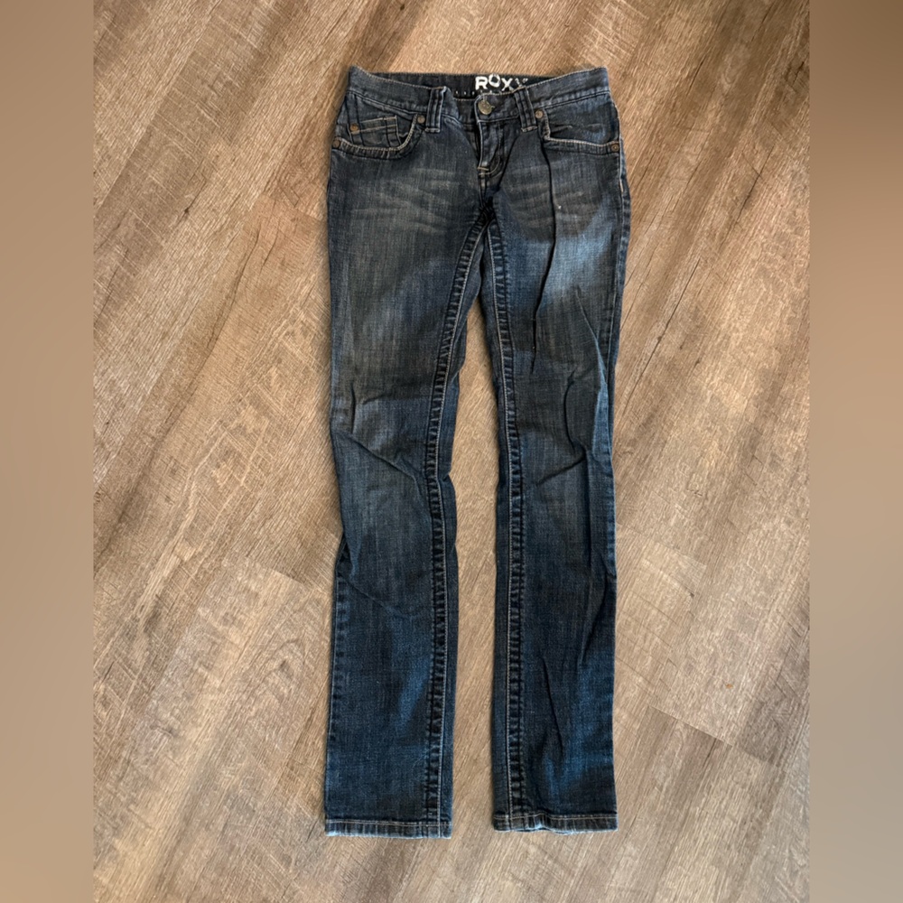 Roxy Blue Skinny Jeans with Distressed Look